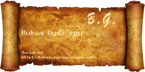 Buksa György névjegykártya